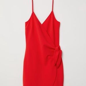 HM Red wrap dress medium